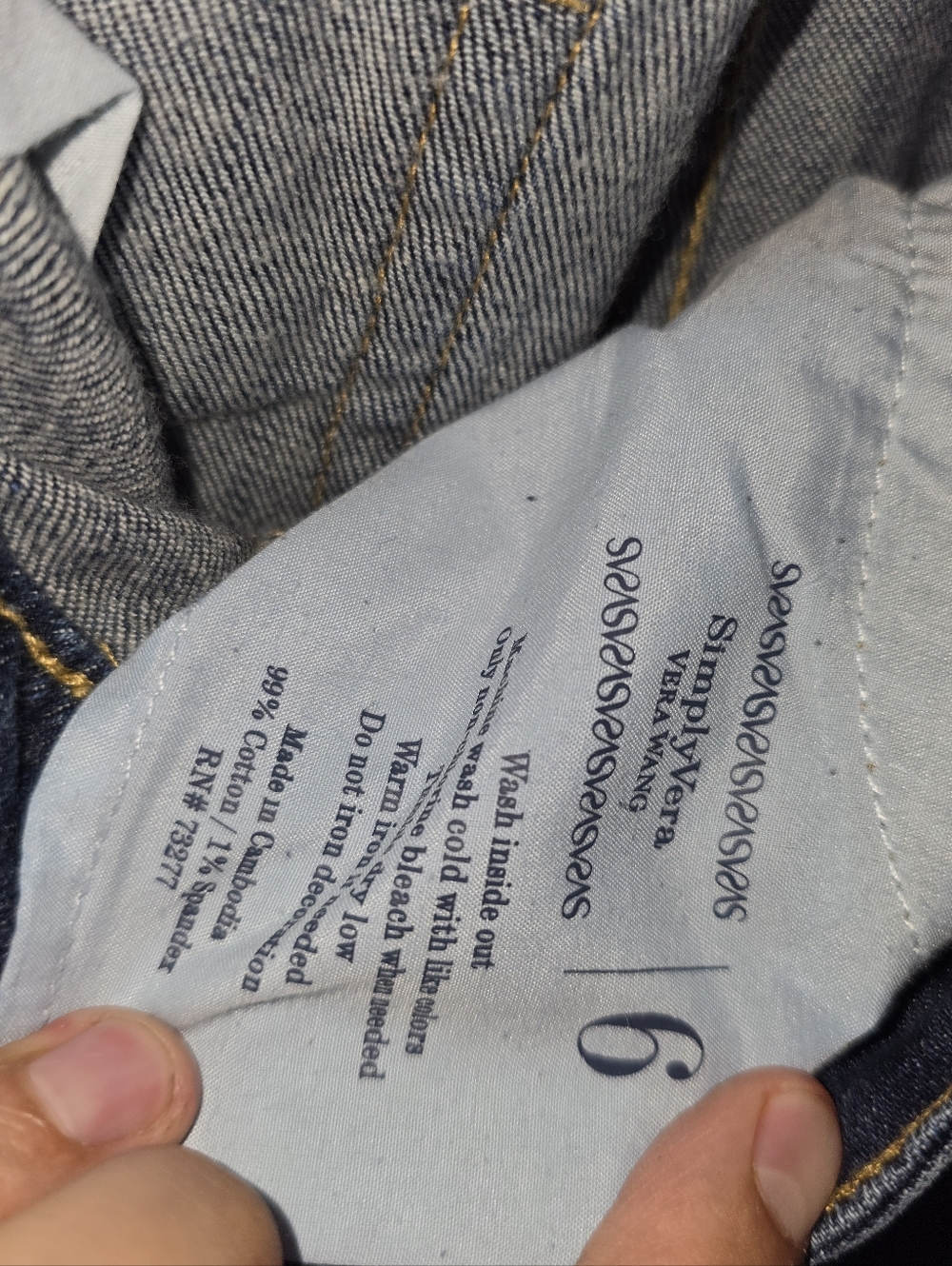 Simply Vera Vera Wang Straight Jeans Blue Size 6 Cuffed - Picture 7 of 10